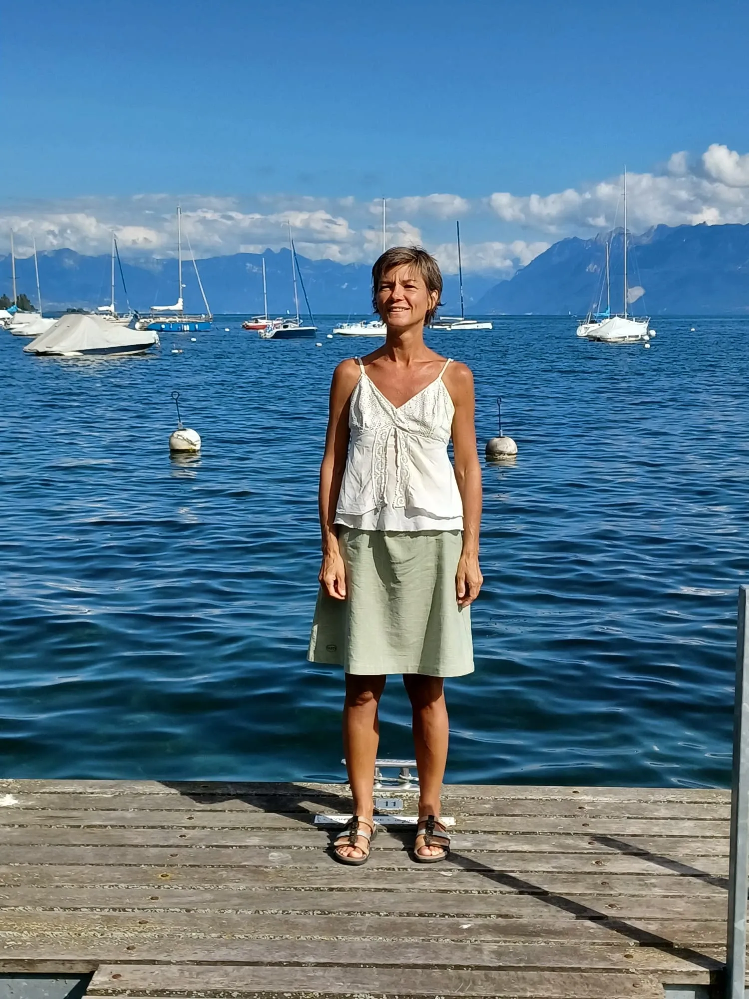 Nadia au bord du lac Léman à Morges